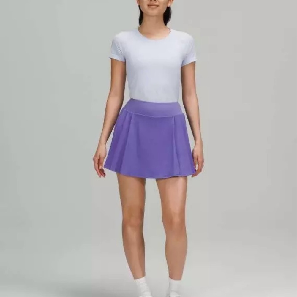 Lululemon Side Pleat HR Hi-Rise Purple Skirt Skort Pockets 8 Charged Indigo - Picture 4 of 7